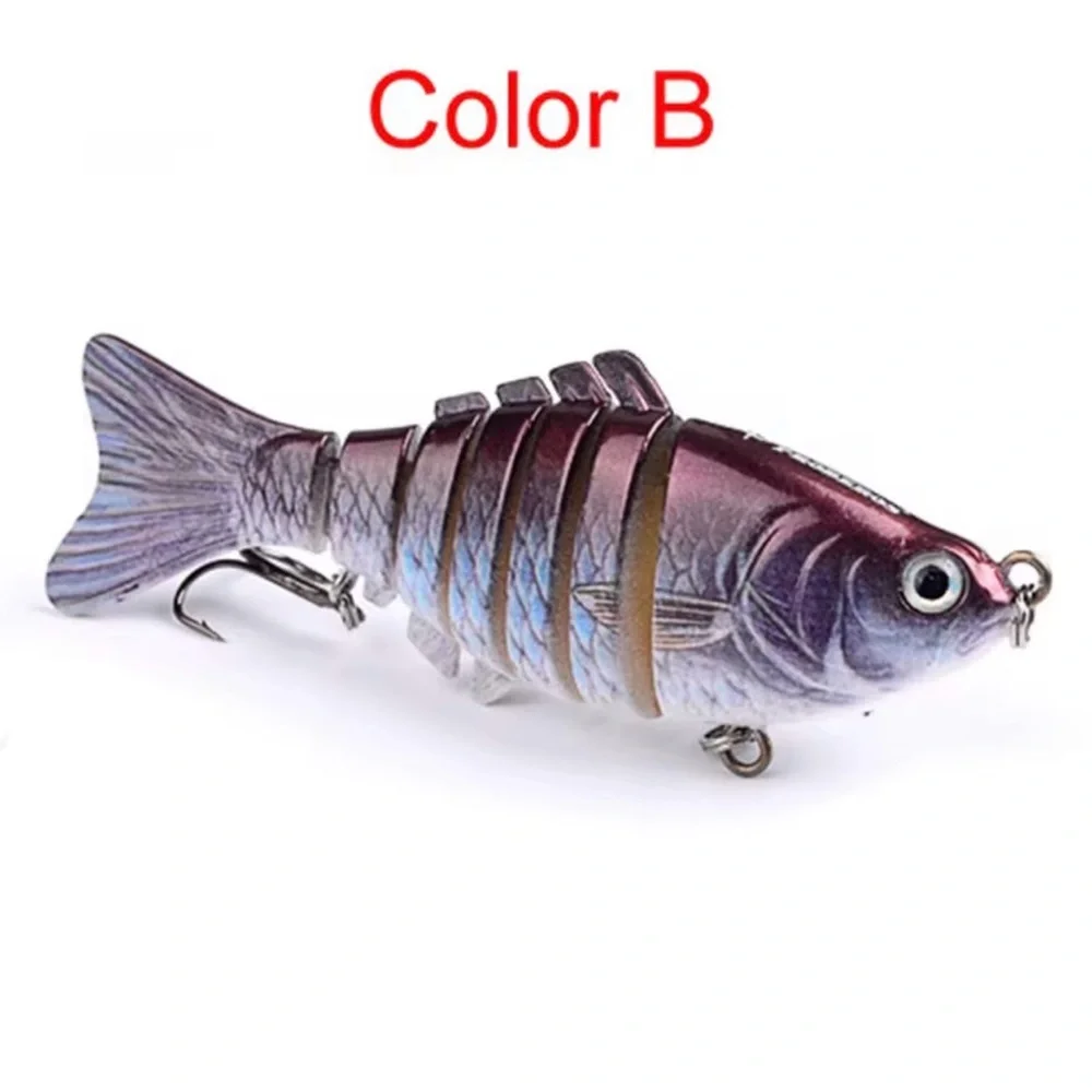 Lifelike Multi-Jointed Fish Lure - Black and Purple